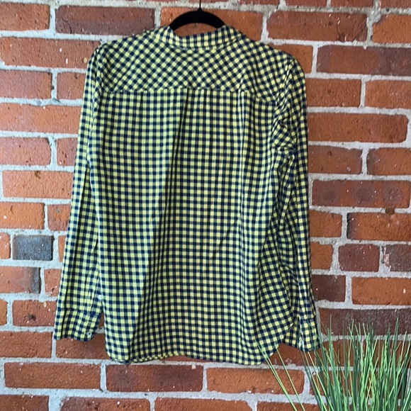 Talbot’s Shirt Button Up Gingham Blue & Yellow, Size Medium - Picture 6 of 6